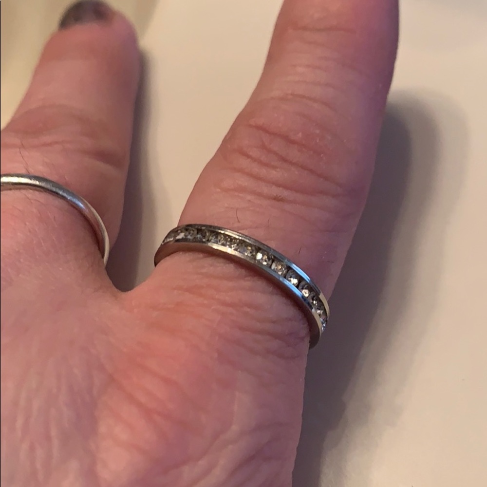 Sterling silver Diamond eternity band.